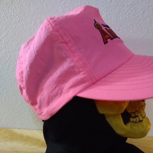 RARE Vintage American Needle California Angels Snap Back Hat Nylon Neon Pink - Picture 5 of 12